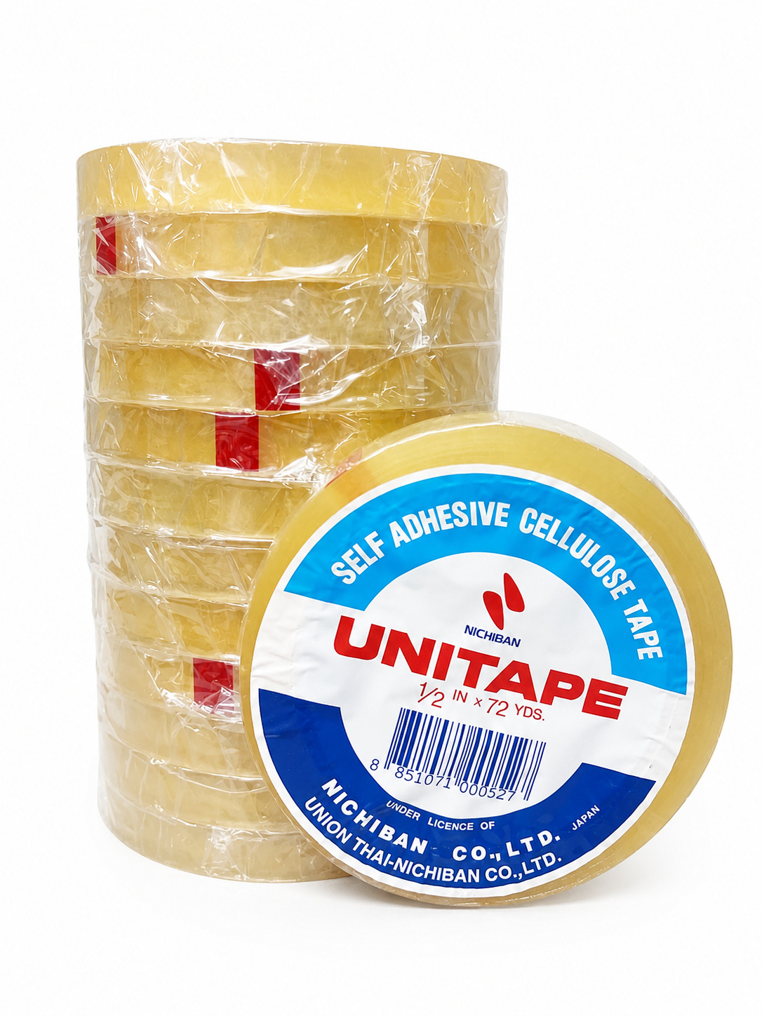 ยูนิใหญ่1ทับ2 ยาว72 เทปใสแกนใหญ่ 1/2"x72y Unitape(1x12) 1
