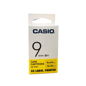 เทปกดตัวอักษร 9mm Casio XR-9YW เทปเหลือง/อักษรดำ