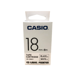 เทปกดตัวอักษร 18mm Casio XR-18WE เทปขาว/อักษรดำ