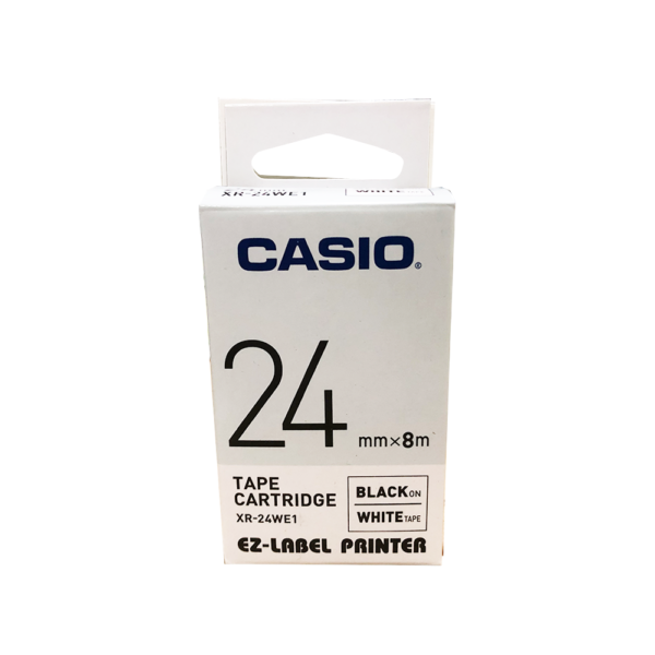 เทปกดตัวอักษร 24mm Casio XR-24WE1 เทปขาว/อักษรดำ