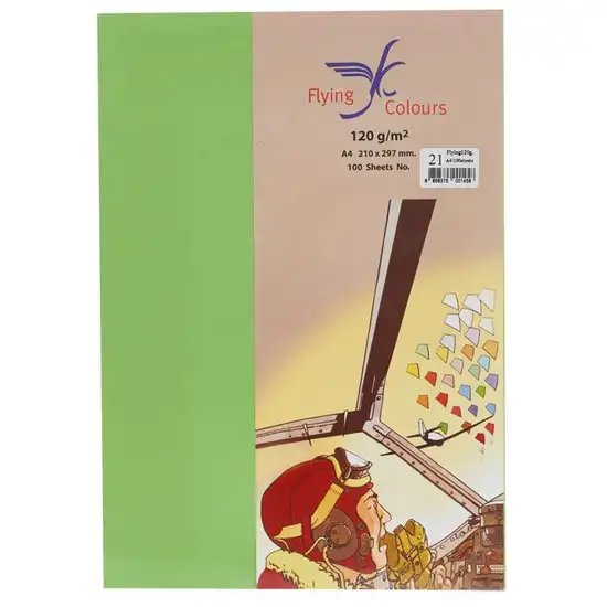 21 กระดาษสีA4 120g Flying 100P No.21 Emerald 1