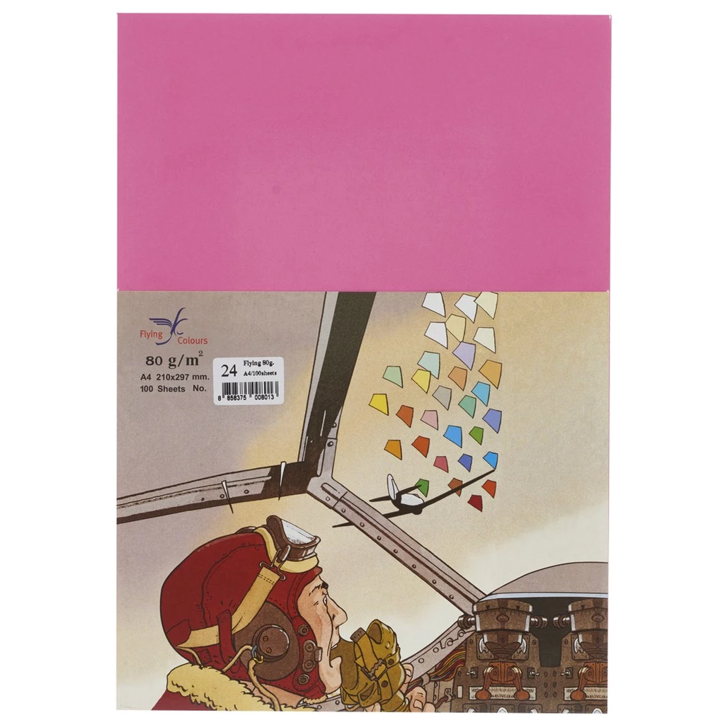 80 ชมพูบานเย็น กระดาษสี A4 80g Flying 500p No.24 Cyclamen Pink 1