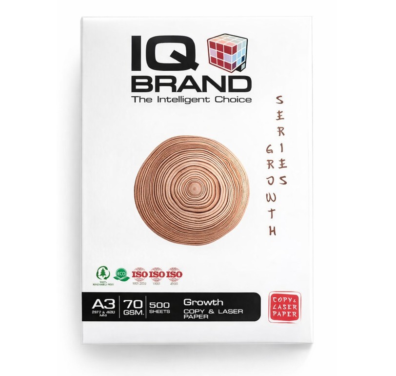 IQ A3 70แกรม กระดาษ 70g A3 IQ โกรท ซีรี่ส์ ขาว 500p 1