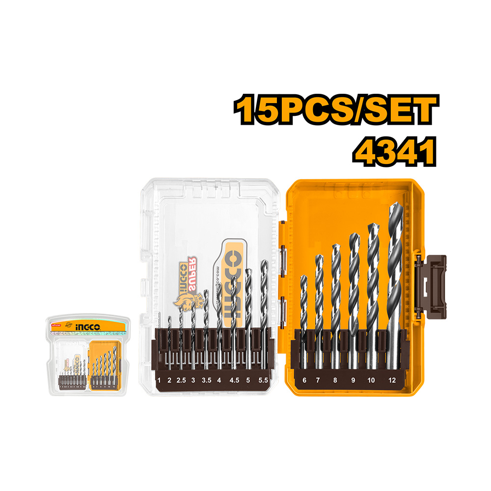 Ingco108 ชุดดอกสว่านเจาะเหล็ก 15 ชิ้น (AKDL51506)