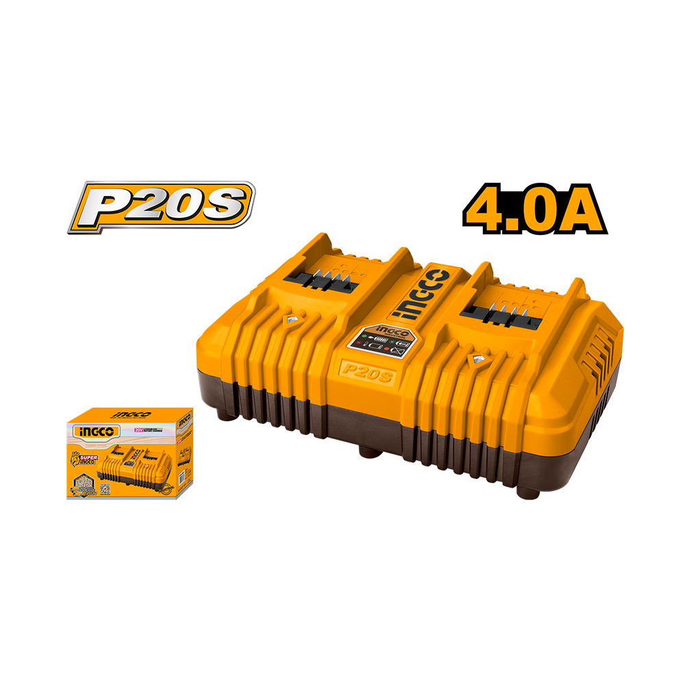 Ingco33 แท่นชารจ์ไว P20s 4ah แบบคู่ (FCLI2034)